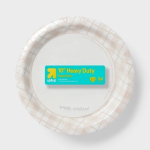 Neutral Plaid Paper Plate 10" - 54ct - up&up™ - 1 of 3