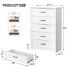 5 Drawer Dresser, Modern Wood Storage Chest Organizer for Clothes, Bedroom, Kids Room, or Living Room - 2 of 4