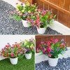 24 PCS Artificial Eucalyptus Violet Flowers with 6 PCS Fern Leaves,Real Touch Fake Flowers,UV Resistant Silk Flowers for Garden, Wedding, Home Decor - 4 of 4