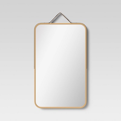 16" x 26" Rectangular Strap Wall Mirror Brass - Threshold™