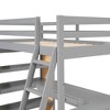 NicBex Twin Size Bunk Bed with Desk Pine Bed Frame with Oleophobic Board, Shelves, Ladder and Full Length Guardrail, No Box Spring Required - 4 of 4