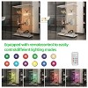 MAYEERTY Tempered Glass Display Cabinet Wine Storage File Cabinet Battery powered Paipai Light Adjustable Floor Feet Living Room Bedroom Office White - 4 of 4
