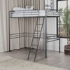 Sapphtopaz Twin Size Loft Bed with High Under Bed Space, Metal Bed Frame with Ladder & Safety Guardrail, Space-Saving Bunk Bed for Adults&Teen - 4 of 4