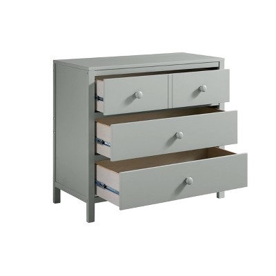 Gray Vertical Nursery Dresser with Deep Felt-Lined Drawers