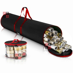 OSTO Multi-Use Wrapping Paper Storage Bag Organizer with Accessory Holder Fits Up to 20 40” Rolls. Tear-proof, Waterproof 46 In. X 11.2 In. - 1 of 4