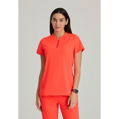 Barco One Women's Flux 2-Pocket Banded Zip Collar Scrub Top