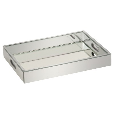 silver and mirror tray