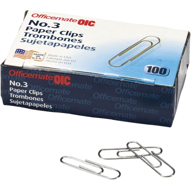 Officemate OIC #3 Size Paper Clips Smooth 525915, 1 of 2