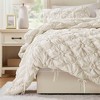 Sapphtopaz Comforter Set Puffy Bedding Set Elastic Ruching Embroidery Textured Floral Quilting Quilt - 3 of 4
