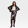 Women's Faux Leather Midi Skirt - A New Day™ Brown - 3 of 3