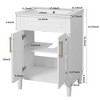 Kumasinova 24" Compact Bathroom Vanity with Half-Moon Ceramic Sink,Bathroom Cabinet with 2 Doors,Adjustable Shelf  for Small and Medium Restroom - 2 of 4