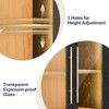 Sevobal Utility Storage Cabinets Modern Glass Doored Arched Cabinet, 5 Adjustable Shelves 2 Drawers for Bedroom Living Room, Brown, 36"*18.1"*74.8" - 4 of 4