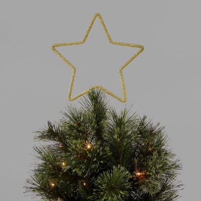 Glitter Open Star Tree Topper Gold - Wondershop™