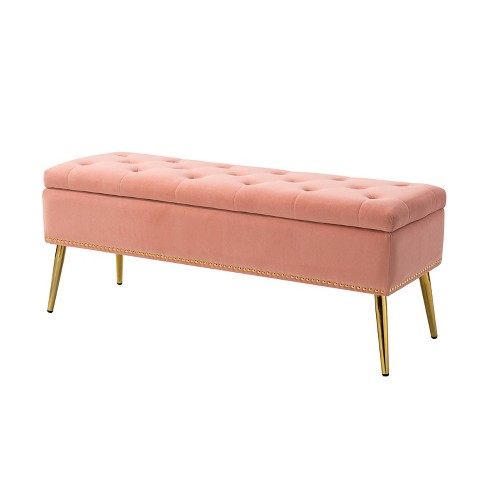 Pink storage bench online for bedroom