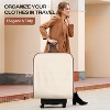 60" Foldable Beige Garment Bag, Long Hanging Cover for Women’s Dresses, Suits & Coats - 3 of 4