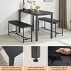 43.3" Dining Table Set for 4 with 2 Benches, Kitchen Table Set with Metal Frame & MDF Board,Space-Saving Dinette for Kitchen, Dining Room - 3 of 4