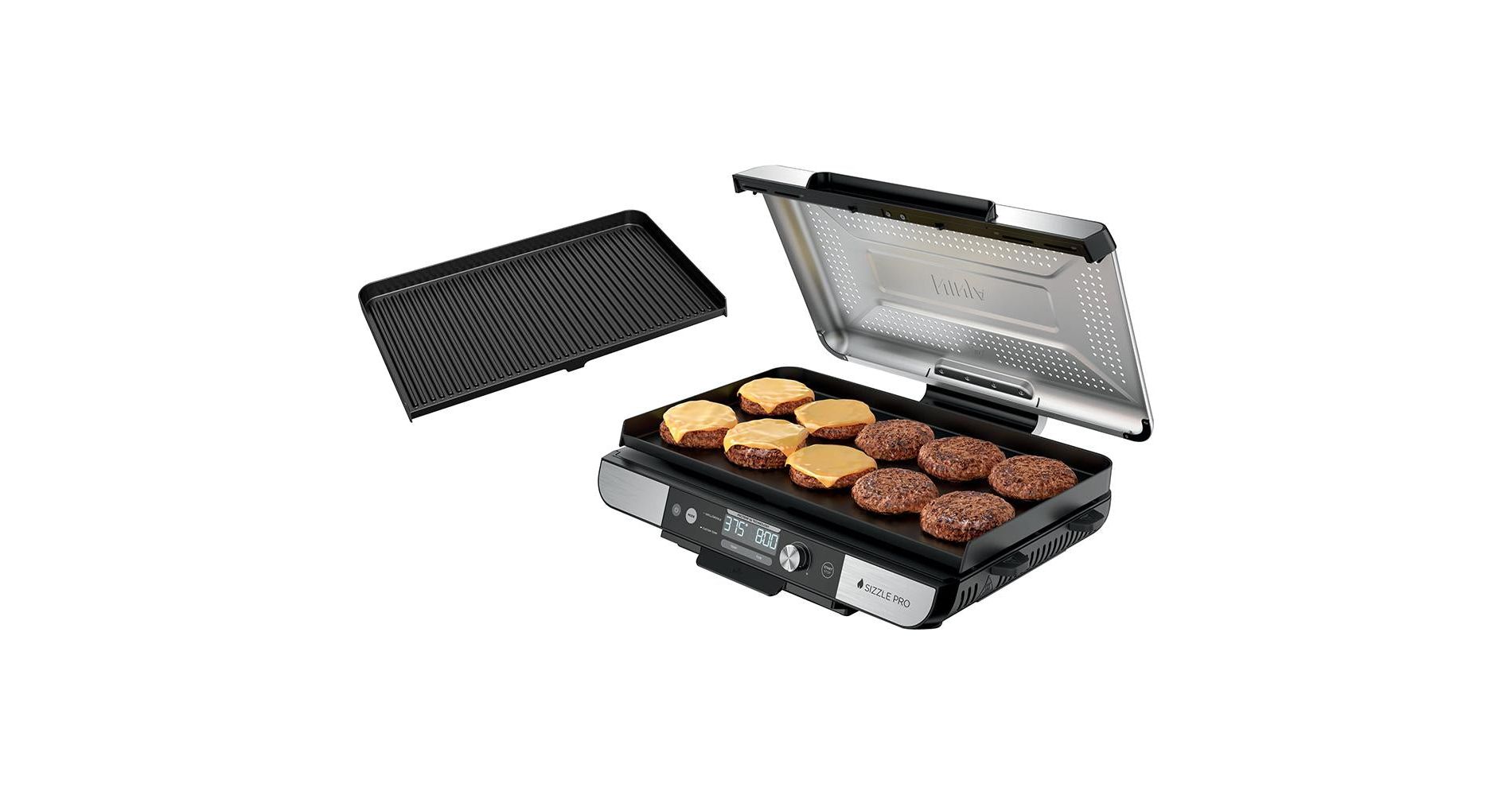 Ninja Sizzle Pro XL 20" Indoor Griddle & Grill, Silver (Manufacturer Refurbished)