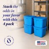 HOMZ Stackable and Nestable Heavy Duty Plastic Storage Container with 4 Way Handles - 2 of 4