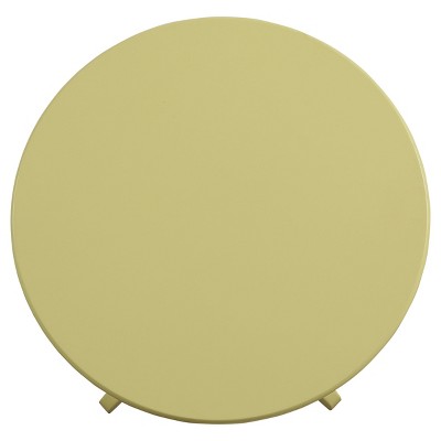 Yellow Round Wood Side Table with Graceful Legs