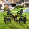 VINGLI Plastic Folding Adirondack Chair with Cup Holder, 100% Recyclable HDPE , 380lb Weight Capacity - 2 of 4