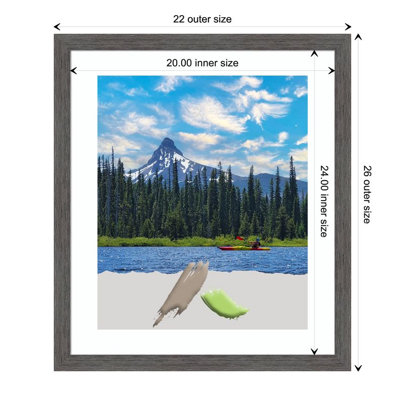 Amanti Art Pinstripe Plank Grey Thin Picture Frame, 4 of 10