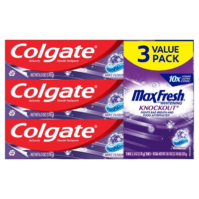 Colgate Max Fresh Toothpaste Knockout - 6.3oz/3pk : Target