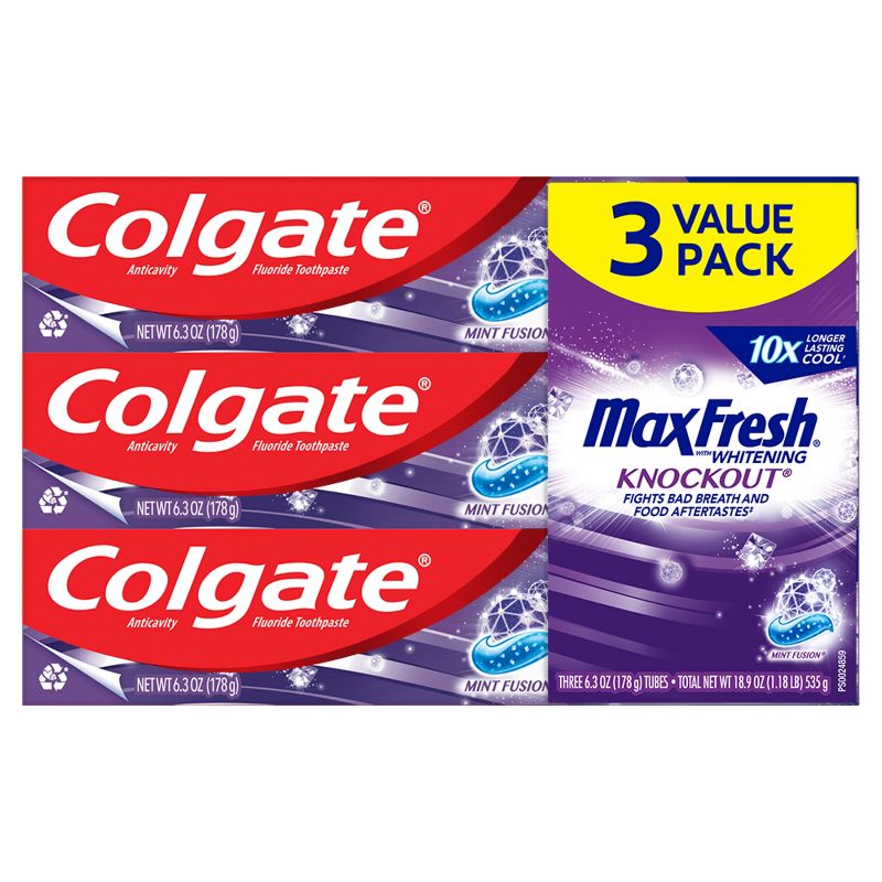 Colgate Max Fresh Toothpaste Knockout - 6.3oz/3pk, 1 of 7
