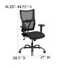 Emma and Oliver 400 lb. Big & Tall Black Mesh Swivel Ergonomic Office Chair with Adjustable Arms - 4 of 4