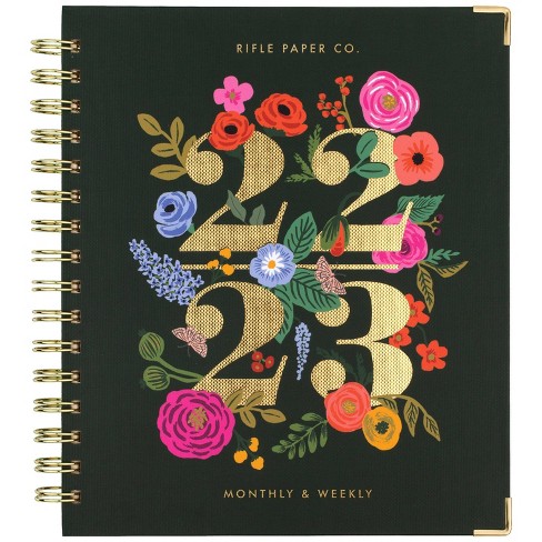 2022-23 Academic Planner Weekly/monthly Workbook Hardcover 8.75"x6.875"  Peacock Floral Date - Rifle Paper Co. For Cambridge : Target