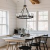 BAOURE Black Wagon Wheel Chandelier, 27in Farmhouse Modern Small Crystal Round Chandelier for Living Room Kitchen Island Foyer Hallway Entryway - 4 of 4
