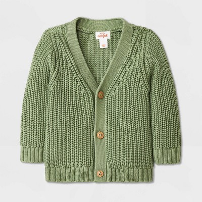 Image of Baby Front-Button Cardigan - Cat & Jack™ Green 0-3M