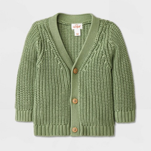 Baby Front-Button Cardigan - Cat & Jack™ Green 3-6M