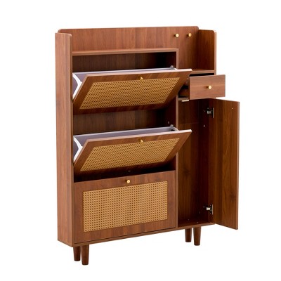 Dolonm Modern Minimalist Shoe Cabinet: 49.6" Space-Saving MDF Design for Nordic/Industrial Homes