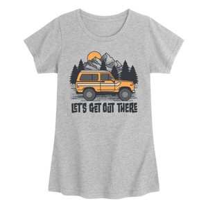 Girls' - Instant Message - Let's Get Out There Fitted Short Sleeve Graphic T-Shirt - 1 of 4