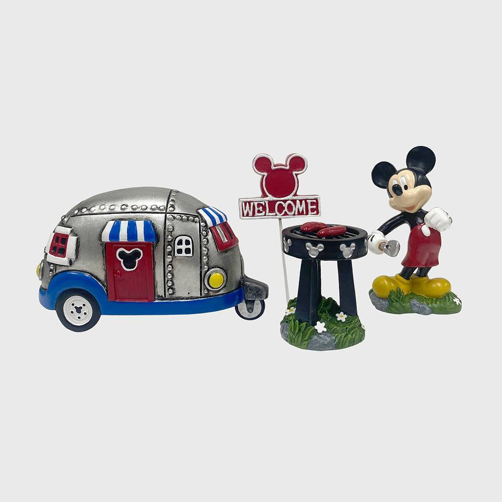 Photos - Other Decoration Disney 4pc Polyester/Stone Mickey Mouse Miniature Garden Set 