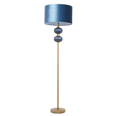 69" x 18" Transitional Velvet Floor Lamp Blue - Olivia & May