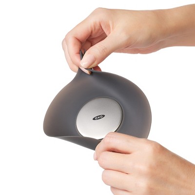 Gray Silicone and Stainless Steel Bathtub Drain Stopper