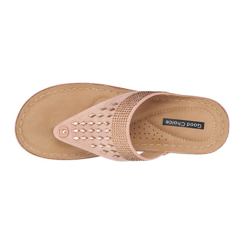 GC Shoes Kiara Embellished Comfort Slide Wedge Sandals, 4 of 9
