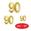 Beistle Gold Foil "90" Birthday Cutouts, 4¾"-11¾", Pack of 12 - 3 of 4