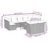 vidaXL 10 Piece Patio Sofa Set with Cushions Gray Poly Rattan - Beige and Gray With Table - 3 of 4
