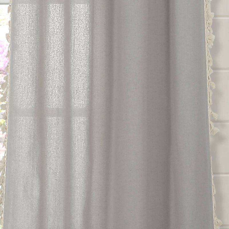 84"x40" Linen Tassel Window Curtain Panel - Lush Décor, 4 of 7