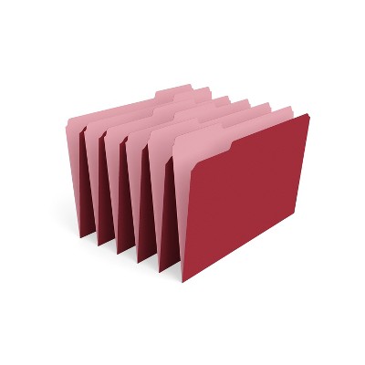 HITOUCH BUSINESS SERVICES File Folders 1/3 Cut Legal Size Red 100/Box TR224550/344939