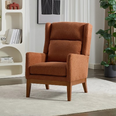 Hrinhom Mid-Century Modern Reading Chair,Upholstered Accent Chair with High Back