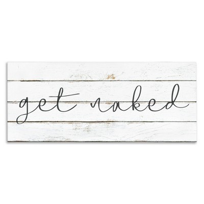 Stupell Industries Get Naked Minimal Planks, 24" x 10"