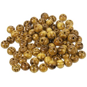 Unique Bargains Round Natural Wood Beads for Keychain Jewelry Making 200 Pcs - 1 of 4
