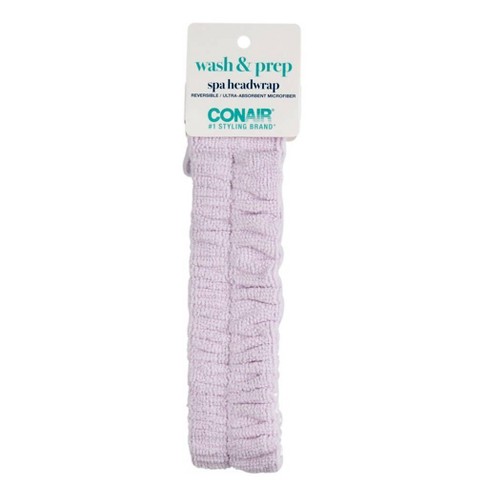 Conair Ruched Reversible Spa Headband 2-in-1 With Hook And Loop