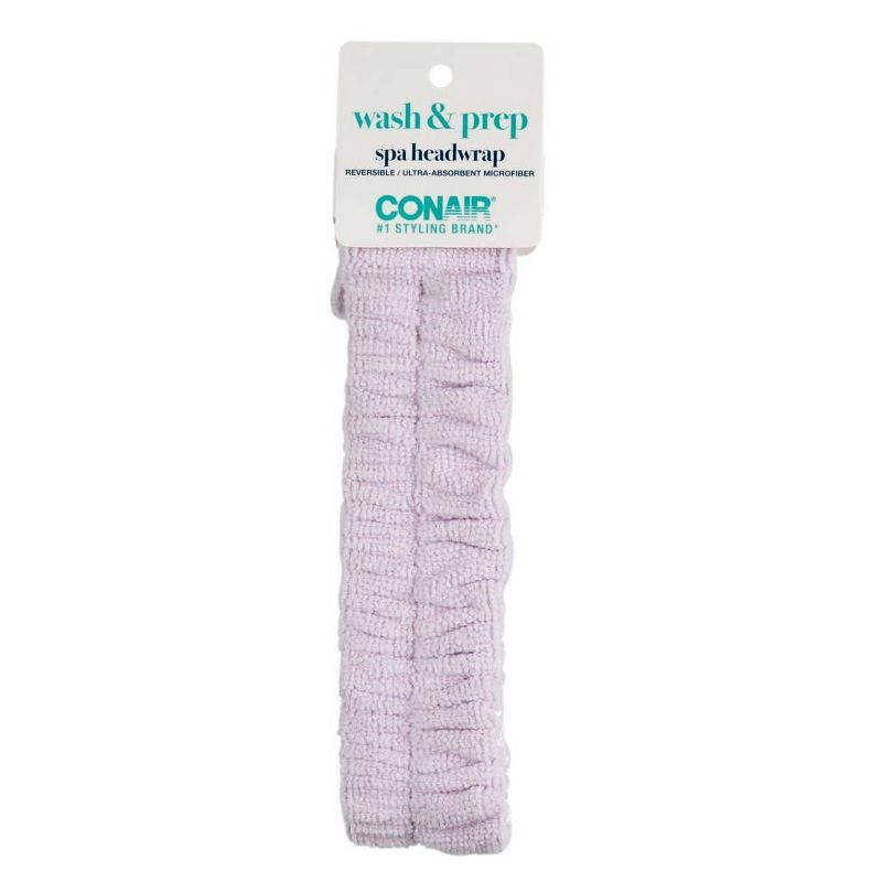 Conair Ruched Reversible Spa Headband 2-in-1 with Hook and Loop Closure, 1 of 7