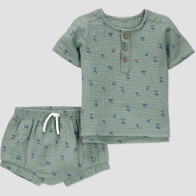 Carter's Just One You®️ Baby Boys' Gauze Scenic Top & Bottom Set - Green