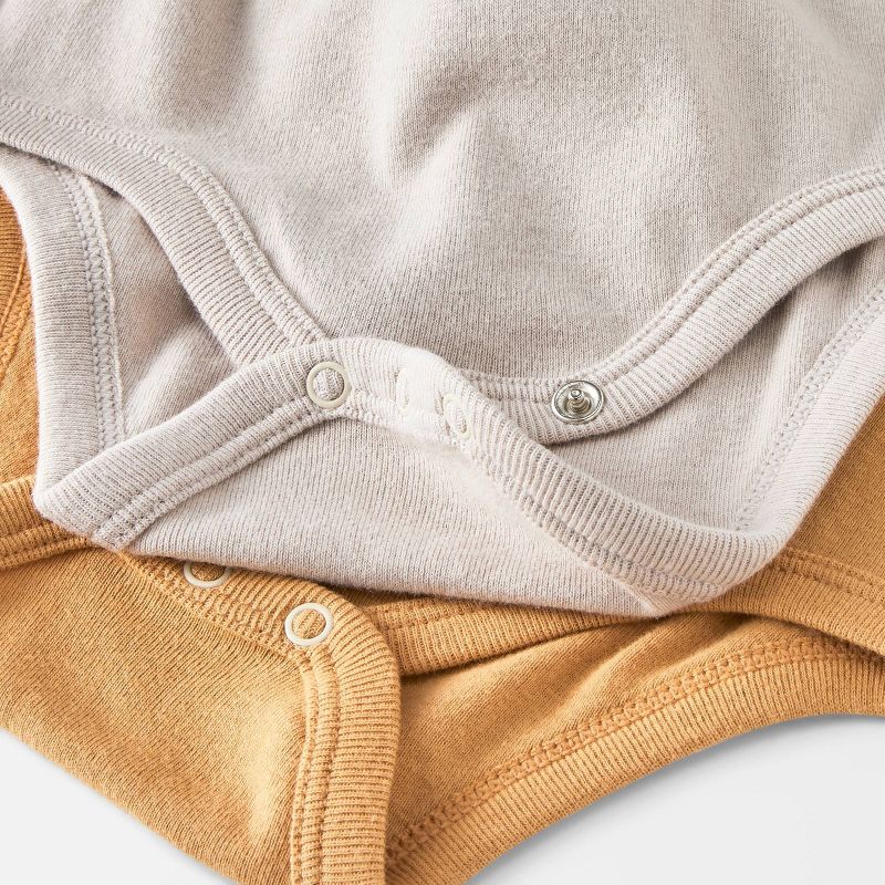 Baby 3pk Sleeveless Cotton Bodysuit - Cloud Island™ Khaki, 5 of 6