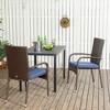 Outsunny 2 Stackable Outdoor Dining Chairs, Cushioned Patio Wicker Dining Chairs - image 2 of 4